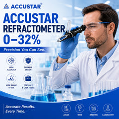 Accustar refractometer laboratory use for precise sugar measurement