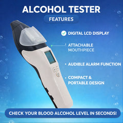 Portable AT7000 fuel cell breath alcohol tester with LCD display