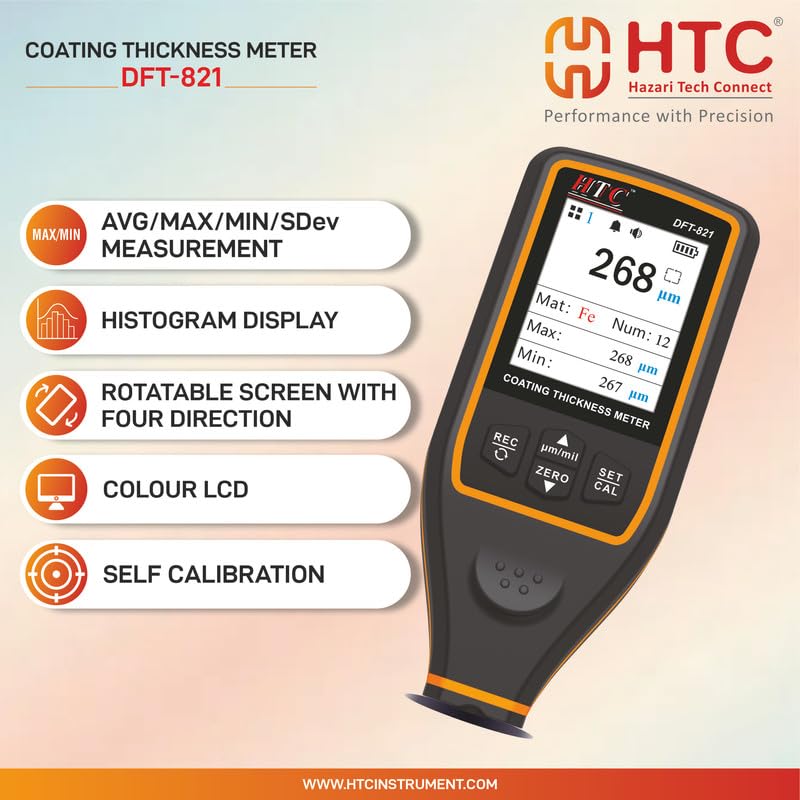 HTC DFT 821 Coating Thickness Meter for automotive and industrial coatings