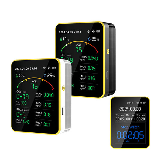 Digital Air Quality Monitor Co2 Detector Gas Analyzers 15 in 1