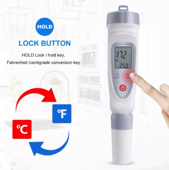 Lock button of Dissolved Oxygen Meter