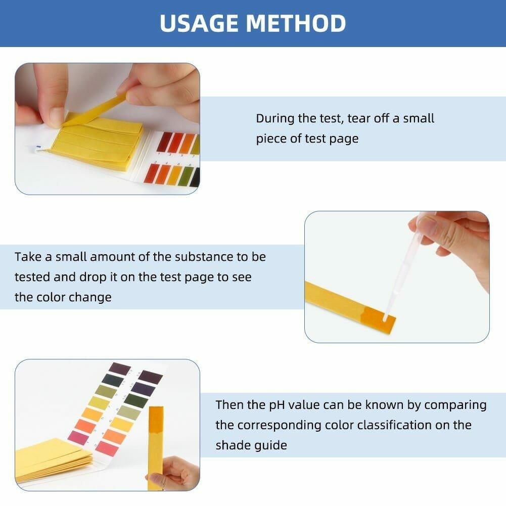 how to use pH test paper strip Universal Indicator paper 1-14