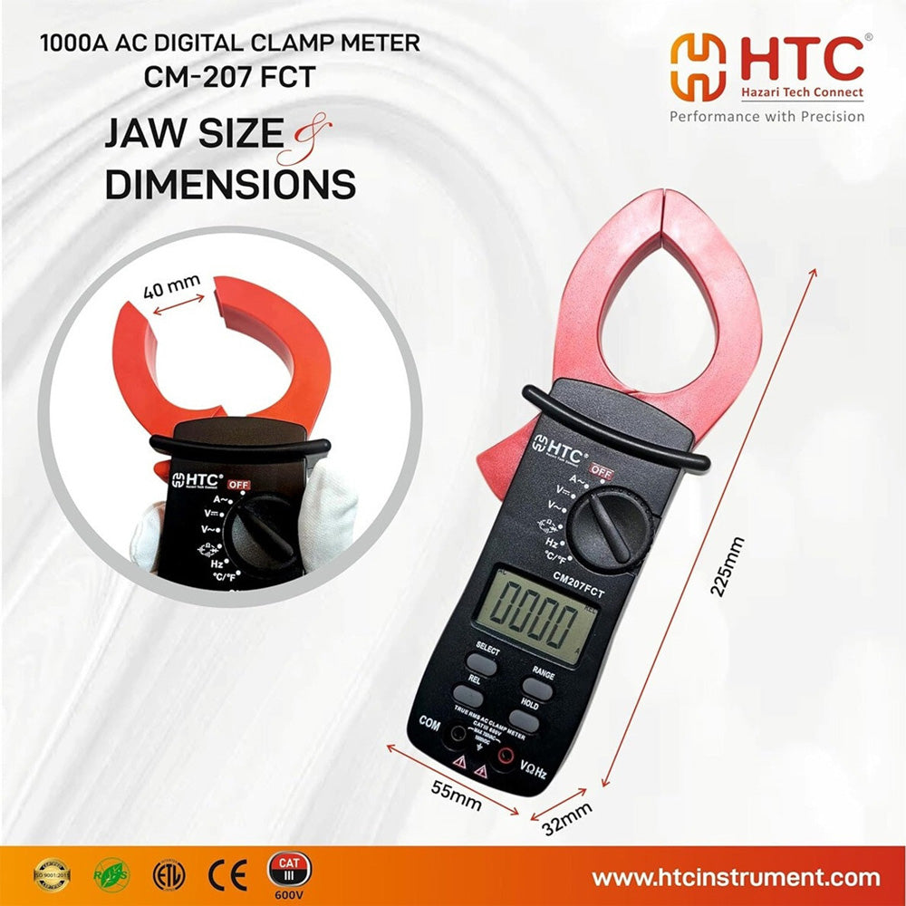 HTC Digital Clampmeter CM-207 FCT portable tool