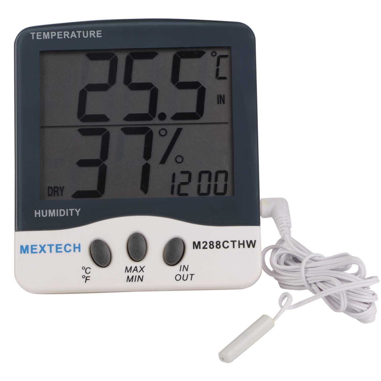 Mextech M288CTHW DigitalThermo Hygrometer with Indoor Outdoor Temperature