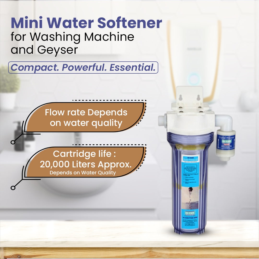 Mini water softener for washing machine and Gyser