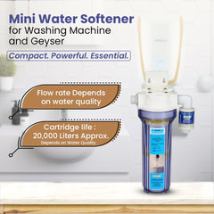 Mini water softener for washing machine and Gyser