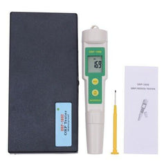 ORP Meter 169E handheld water quality tester with digital LCD display showing oxidation reduction potential reading in millivolts