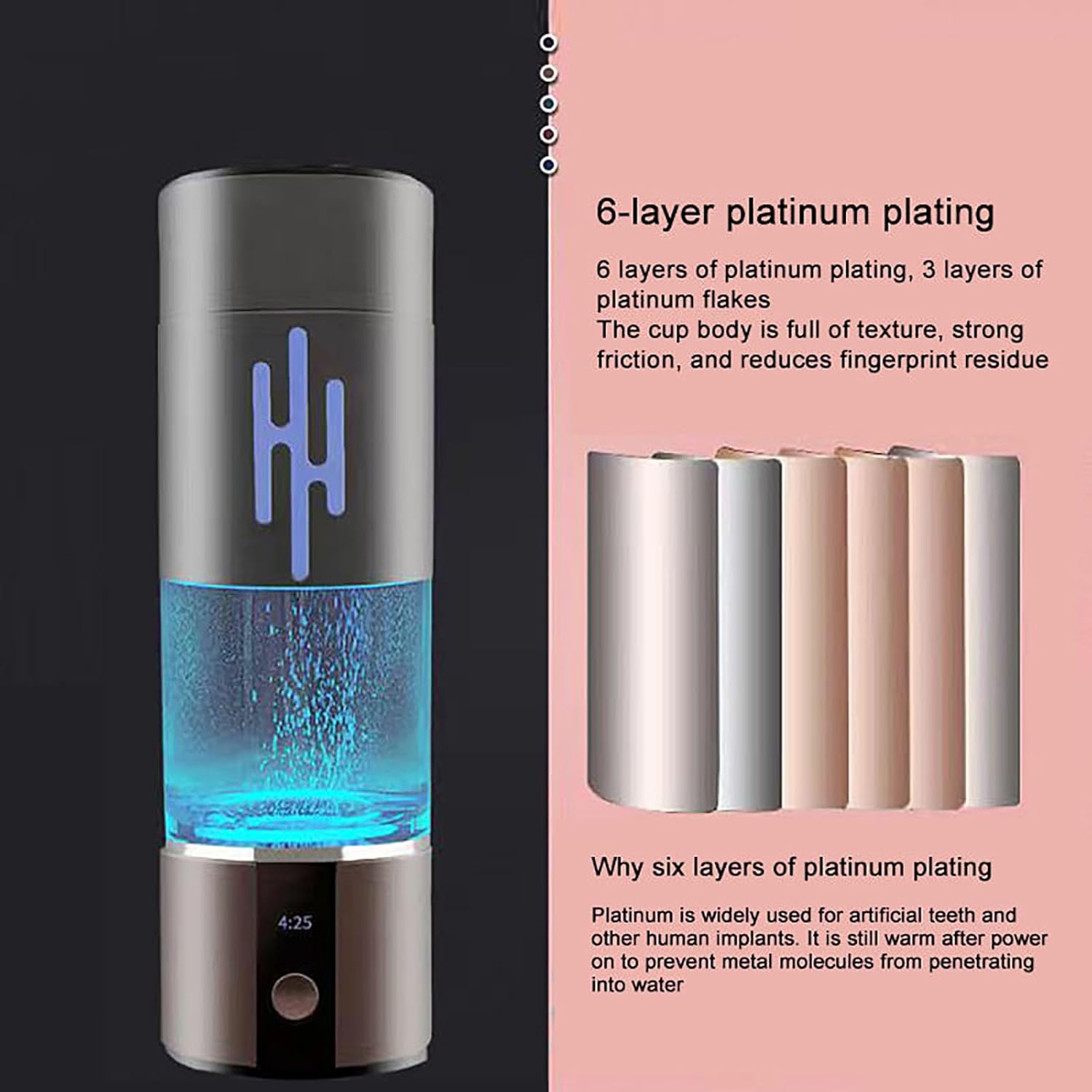 Sports Hydrogen Water Bottle with PEM Membrane