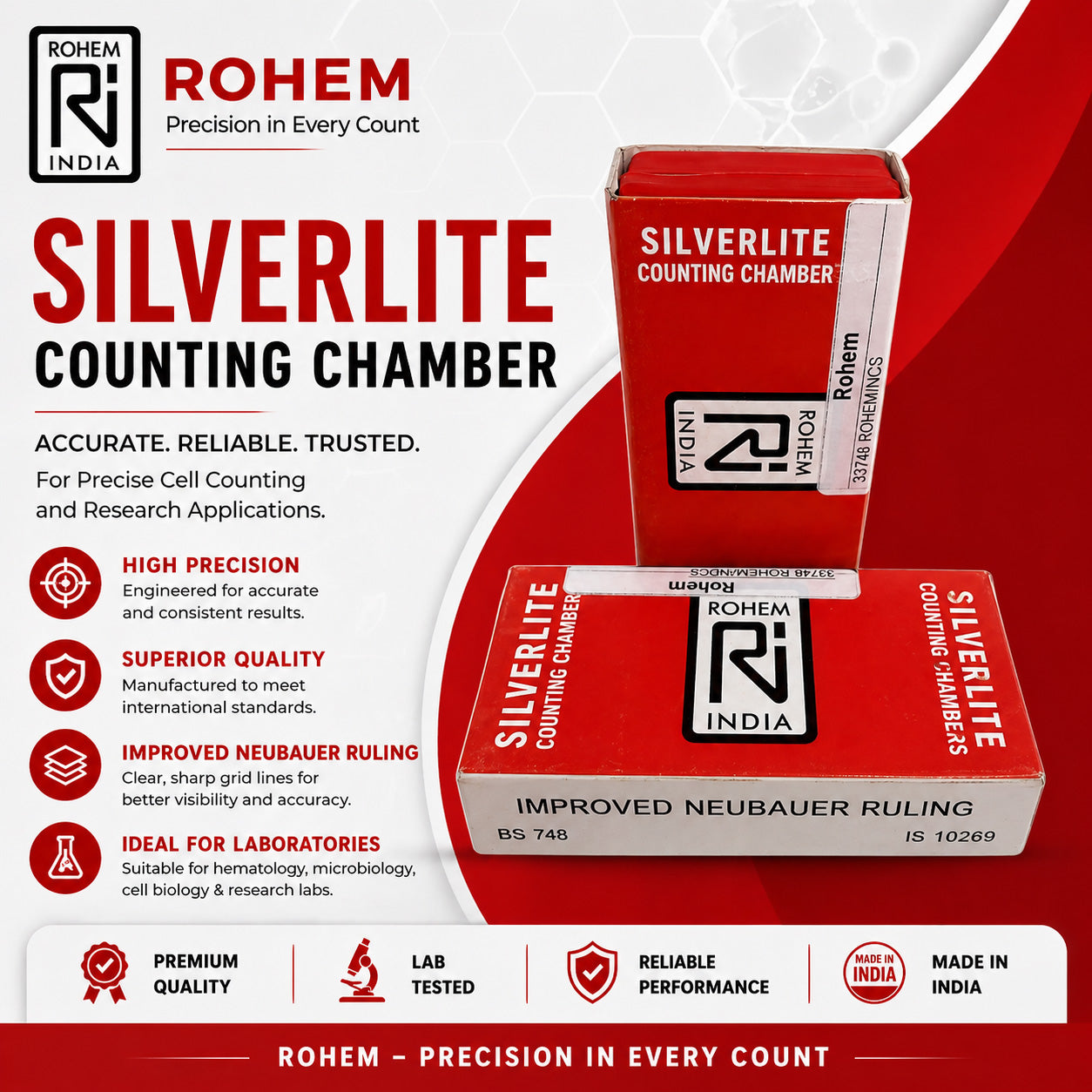 Rohem Silverline Neubauer Counting Chamber