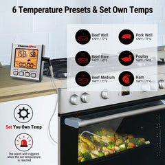 ThermoPro TP16S Digital Single-Probe Meat Thermometer with Smart Kitchen Timer & Backlight