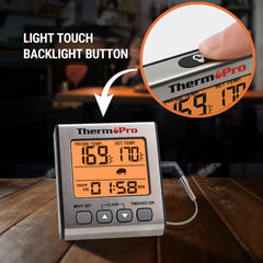 ThermoPro TP16S Digital Single-Probe Meat Thermometer with Smart Kitchen Timer & Backlight