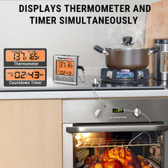 ThermoPro TP16S Digital Single-Probe Meat Thermometer with Smart Kitchen Timer & Backlight