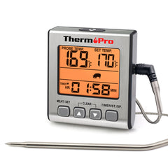 ThermoPro TP16S Digital Single-Probe Meat Thermometer with Smart Kitchen Timer & Backlight