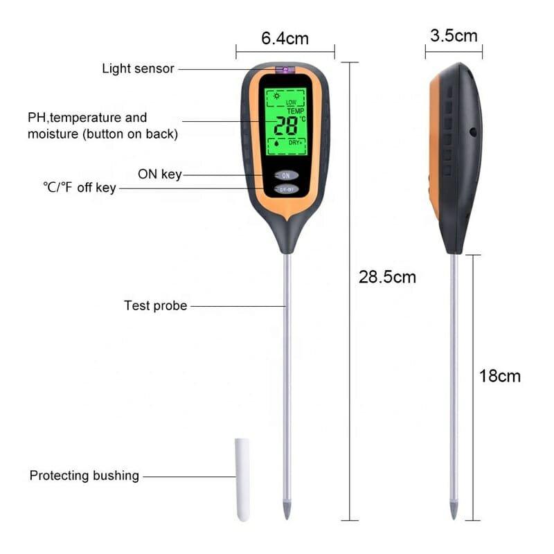 Dimensions of soil meter