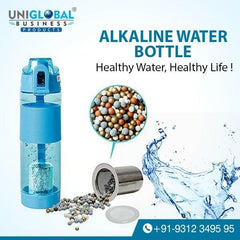 Uniglobal Alkaline Water Bottle 650ML, a portable and reusable bottle for delivering high pH alkaline water anytime