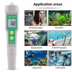 ORP Meter 169E on laboratory bench measuring water sample oxidation reduction potential with digital display