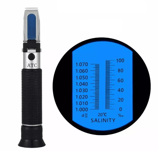 reading of Salinity Refractometer
