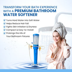 Home water softener system installed near utility sink