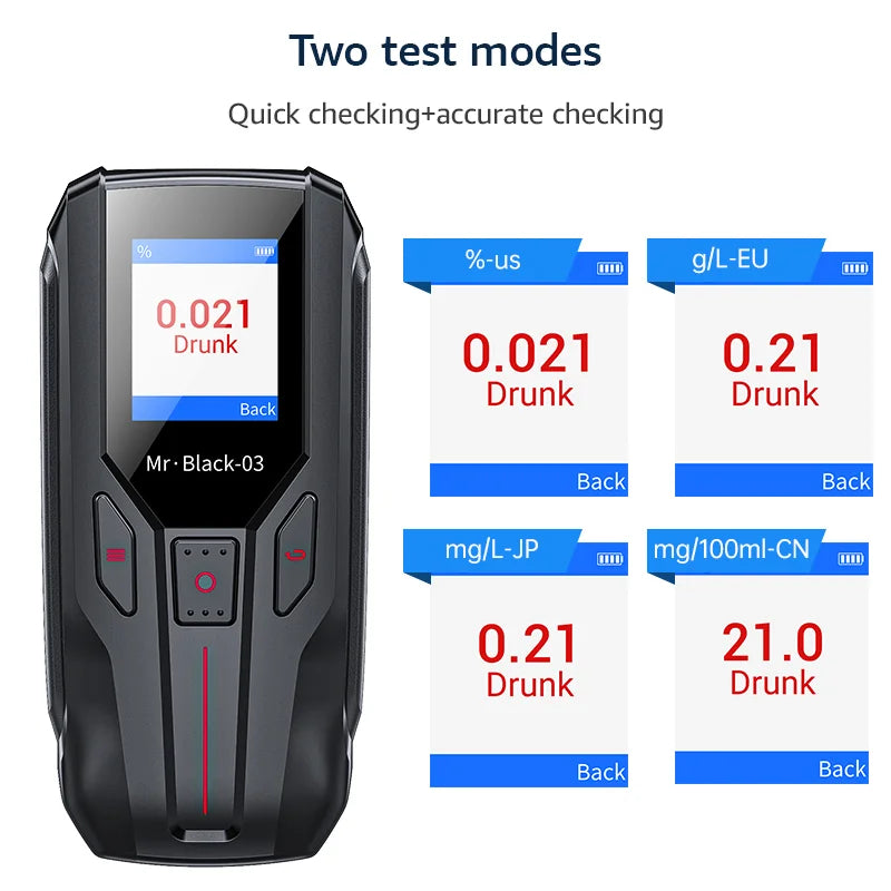 Alcohol detection tool for drivers ensuring safety with quick BAC results.