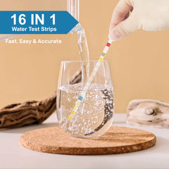 16 in 1 water test strips for testing drinking water safety and purity at home.
