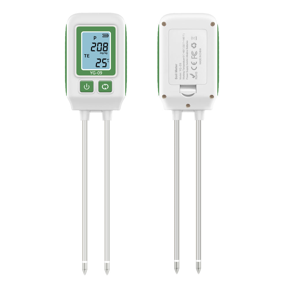 Electronic soil nutrient testing tool with dual probes for phosphorus assessment