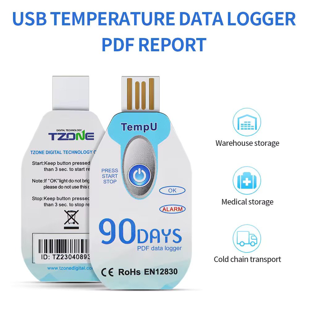 90 Days Temperature Data Logger - Disposable