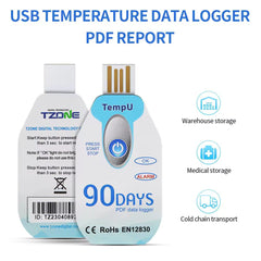 90 Days Temperature Data Logger - Disposable