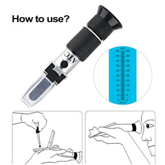 Accustar Handheld Brix Refractometer 0-50%  with ATC how to use 