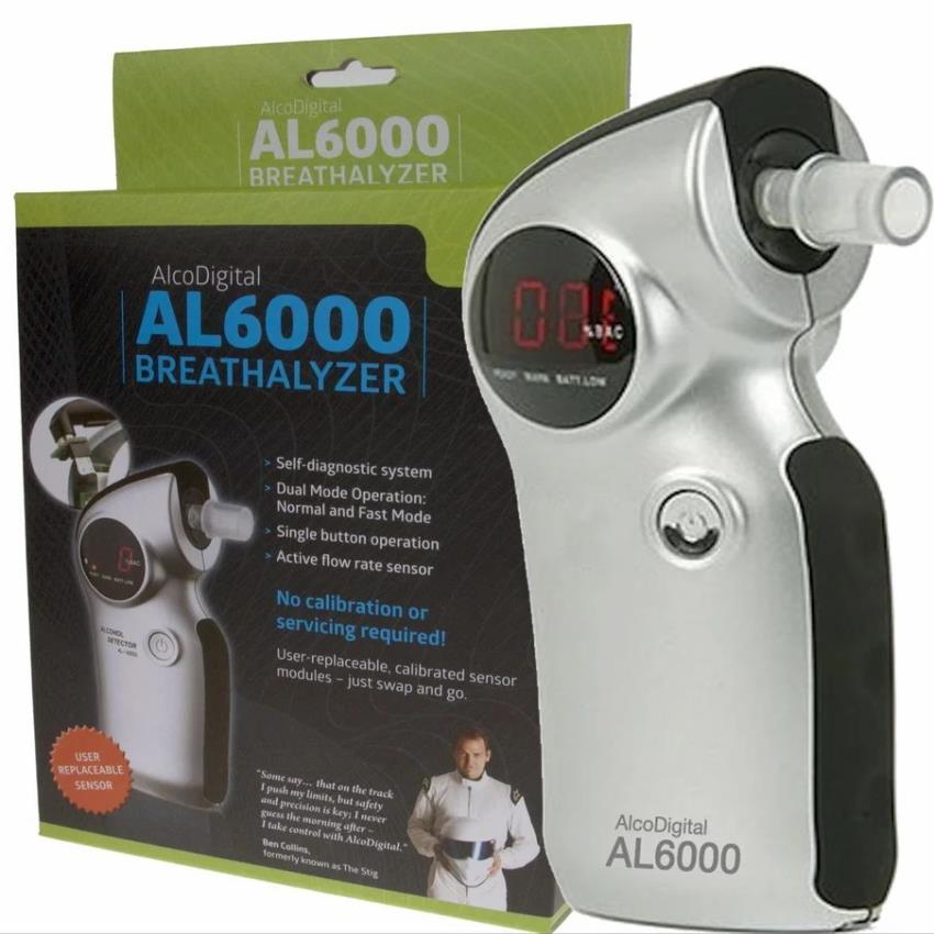 Alcoscan AL6000 Breath Alcohol Tester with digital LED display and replaceable mouthpiece