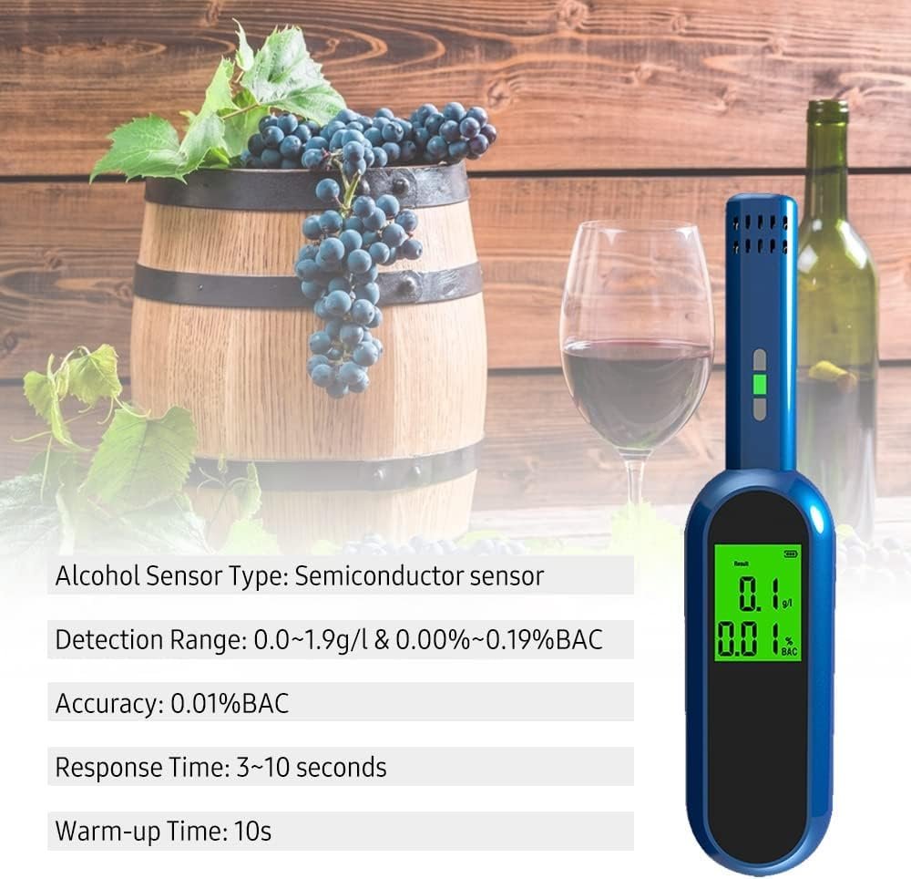 Digital Alcohol Tester Breathalyzer with LCD Display & USB Rechargeable