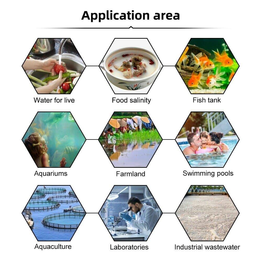 uses Salinity meter water tester