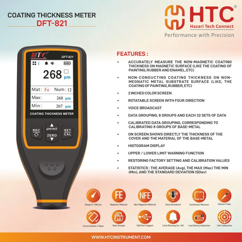 HTC DFT 821 Coating Thickness Meter for quality control applications