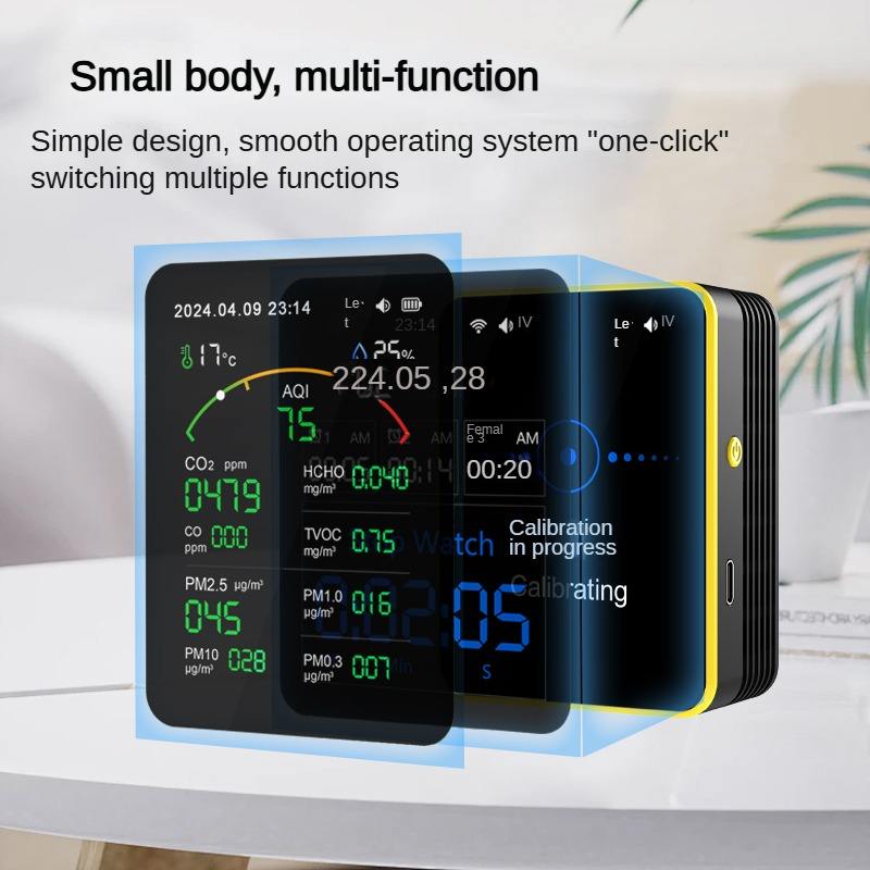 Digital Air Quality Monitor Co2 Detector Gas Analyzers 15 in 1