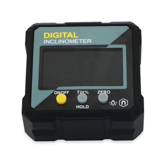 Digital inclinometer showing slope measurement on display