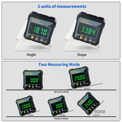 Digital inclinometer measuring tilt and inclination