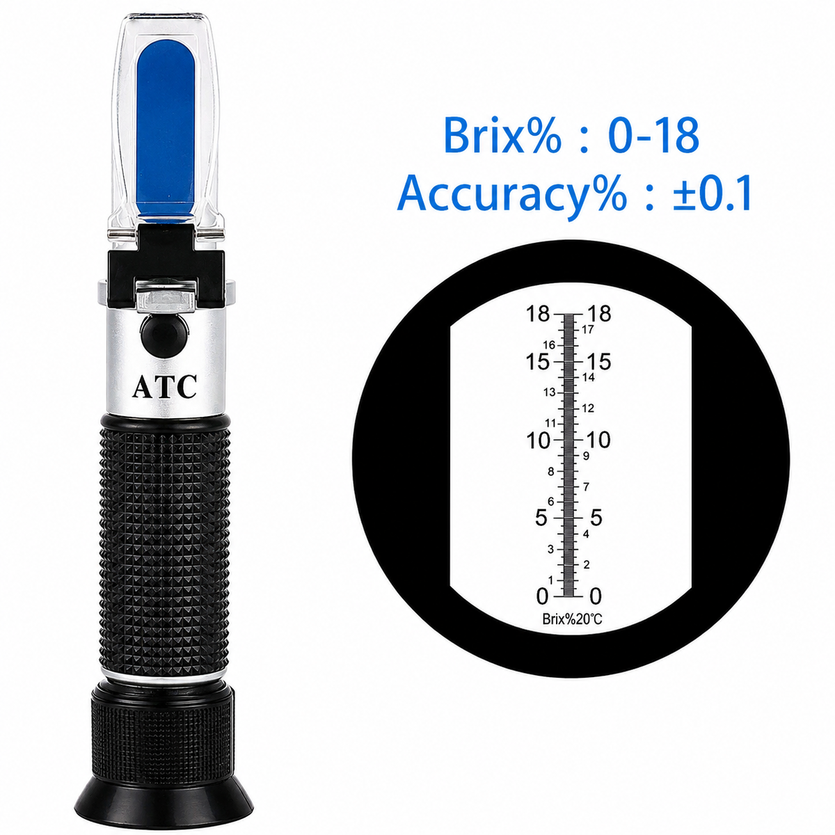 Digital Hand Held Refractometer 0-18% Brix