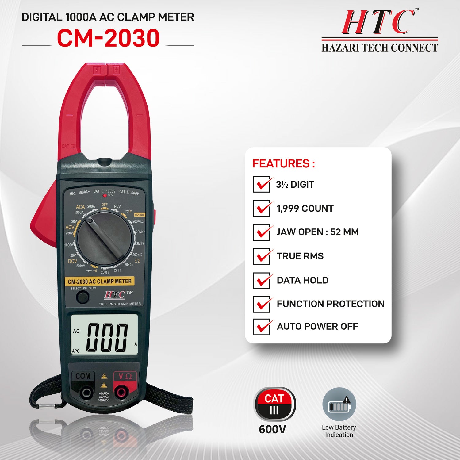 HTC Digital AC Clamp Meter CM-2030