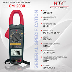 HTC Digital AC Clamp Meter CM-2030