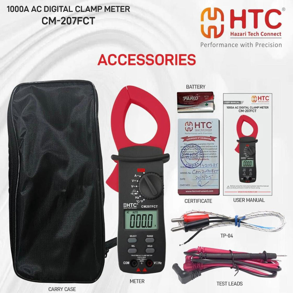 HTC Digital Clampmeter CM-207 FCT front view