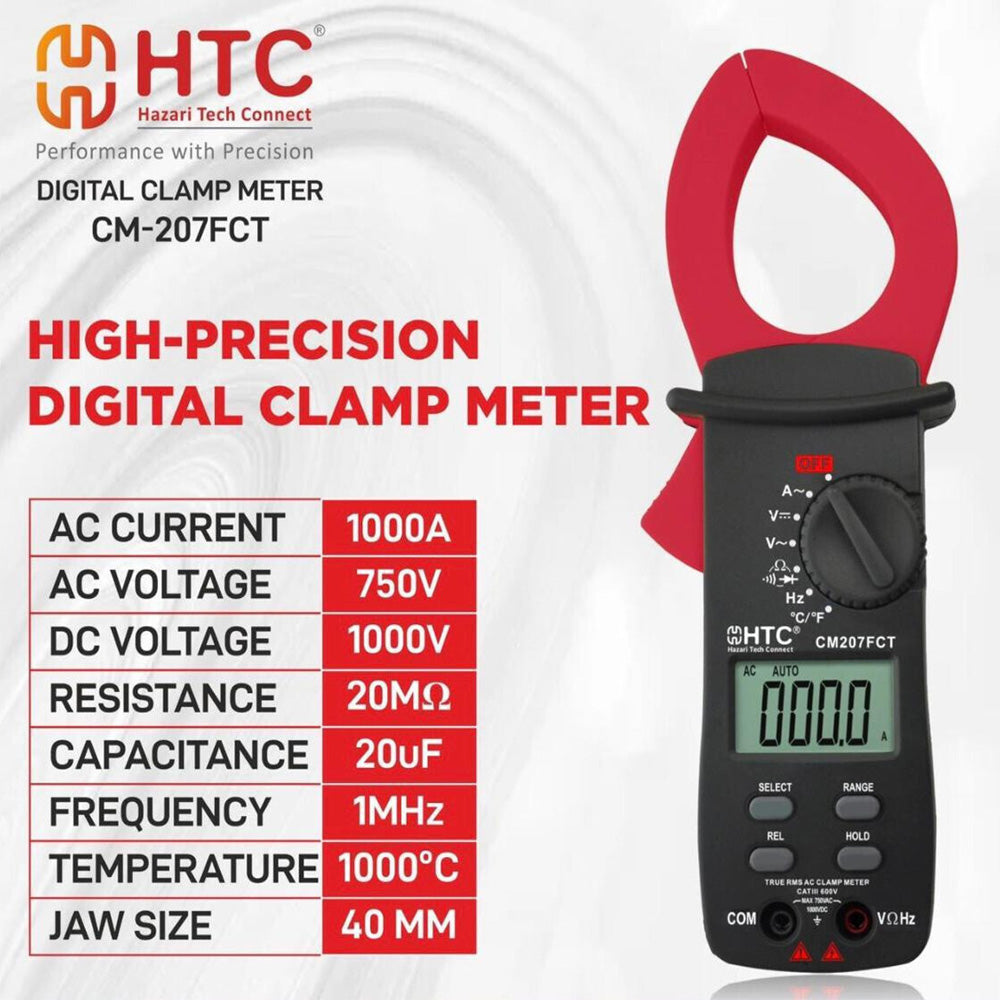 HTC Digital Clampmeter CM-207 FCT for electrical testing