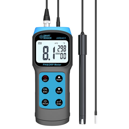 Digital handheld pH meter with ORP measurement