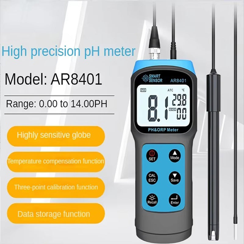 Compact handheld pH ORP tester for aquariums
