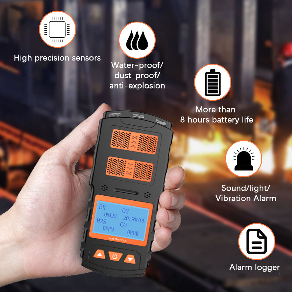 Digital gas detector for SO2 and carbon monoxide safety compliance