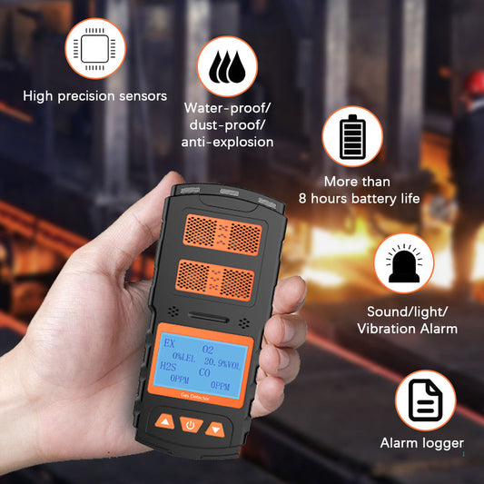 Digital gas detector for SO2 and carbon monoxide safety compliance