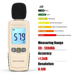 Measuring range of Digital Sound Level Meter GM1352