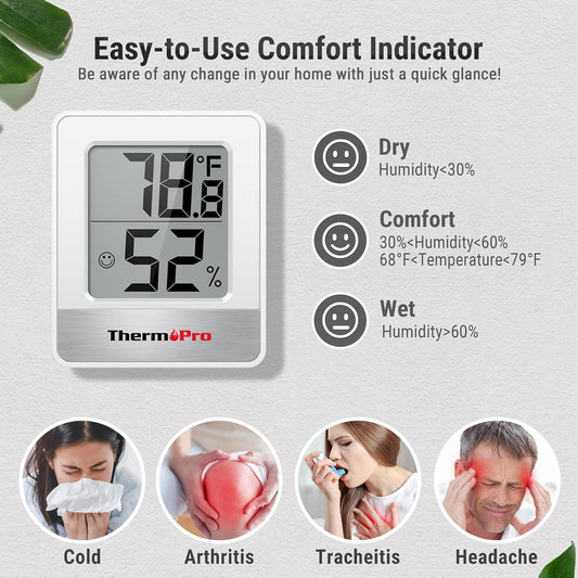 ThermoPro TP49 Digital Hygrometer with Temperature and Humidity