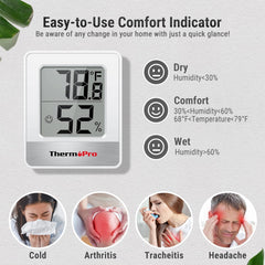 ThermoPro TP49 Digital Hygrometer with Temperature and Humidity