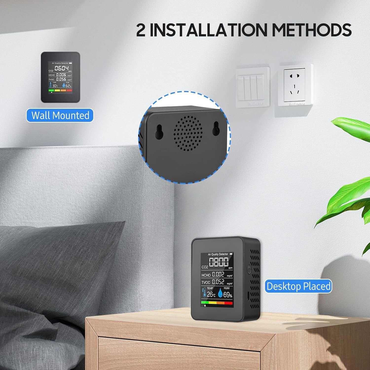 Air quality monitor 5 in 1 with CO2