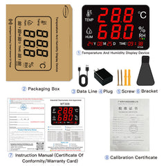 Digital Led Wall Mounted Hygrometer Jumbo Display