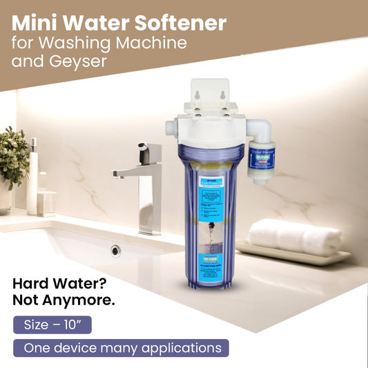 Mini water softener for washing machine and Gyser